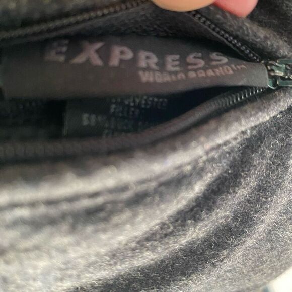 Express women M duck down blend full zip winter vest grey - Picture 4 of 10